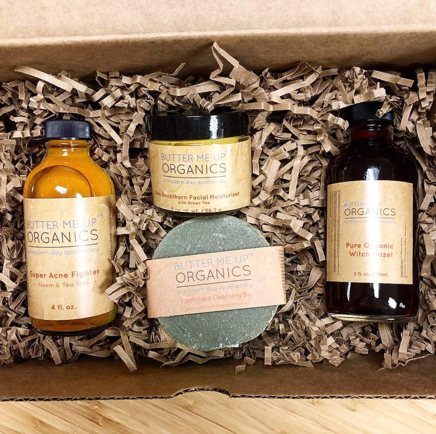 BUTTER ME UP ORGANICS Acne Bundle / Organic Skincare / Clear Skin / Organic Acne treatment