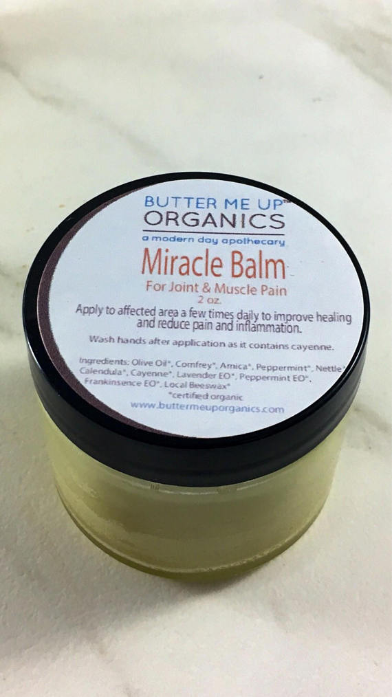BUTTER ME UP ORGANICS Miracle Balm / Organic Herbal pain balm / muscle and joint pain