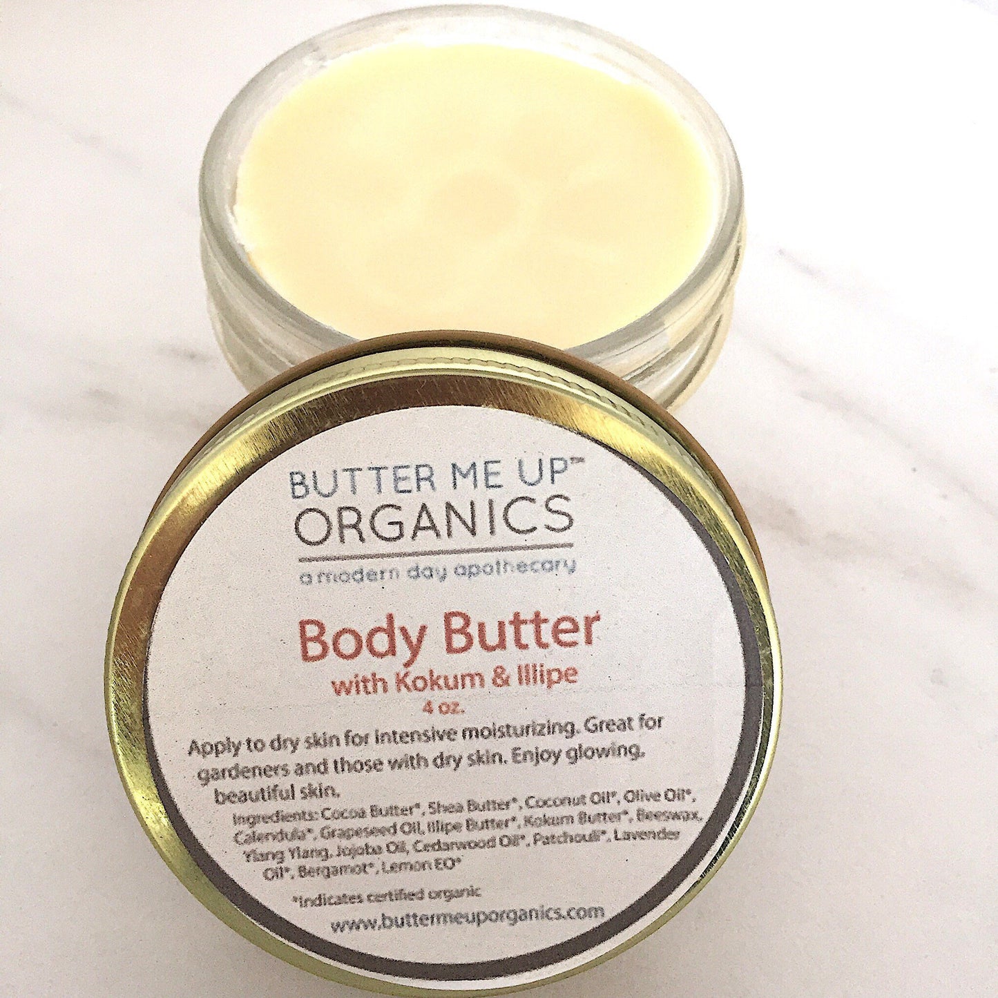 BUTTER ME UP ORGANICS Body Butter / Gardener's Hands / Gardner's Therapy / Elbow