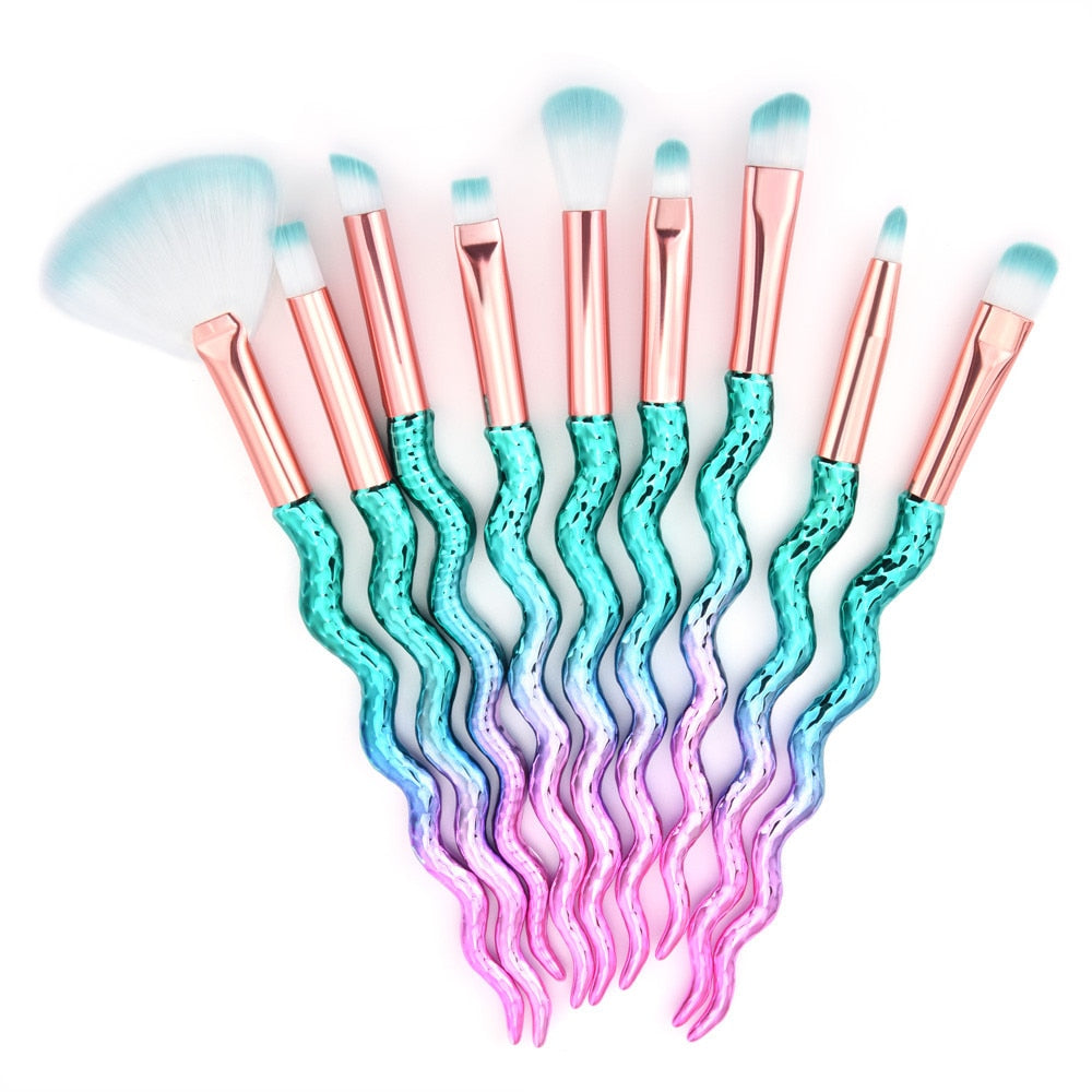 Makeup Brush Set / Squiggle / 9 PC