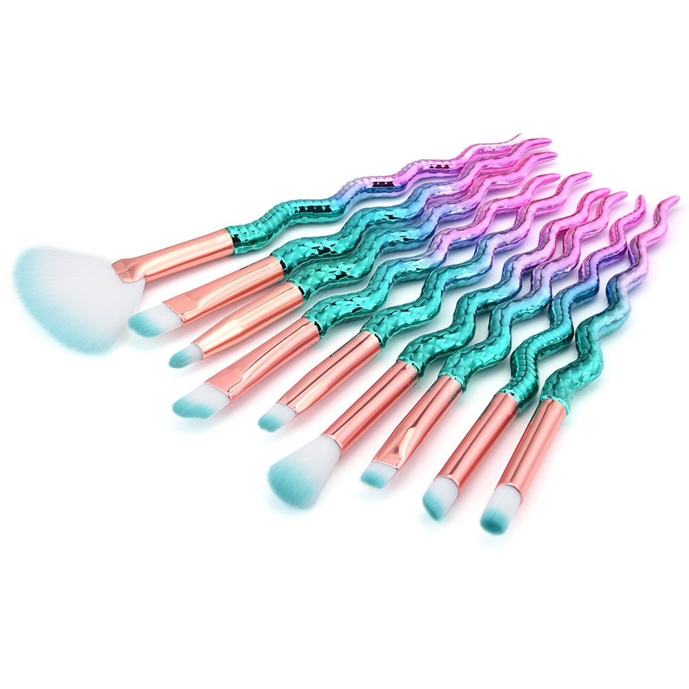 Makeup Brush Set / Squiggle / 9 PC