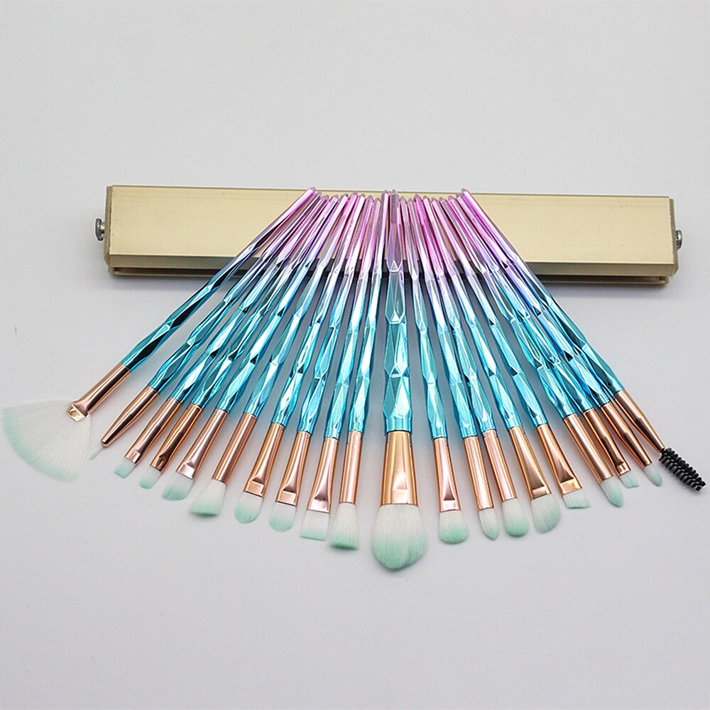 Makeup Brush Set / Diamond / 20 PC / Multiple Colors