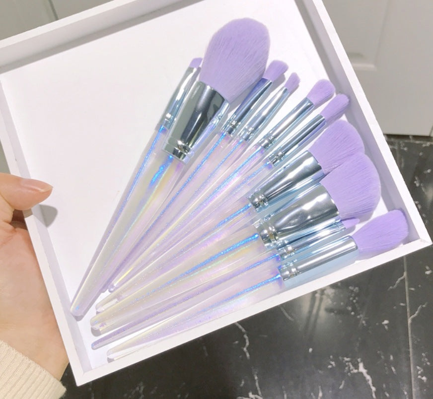 Makeup Brush Set / Purple / Storage Bag / 10 PC