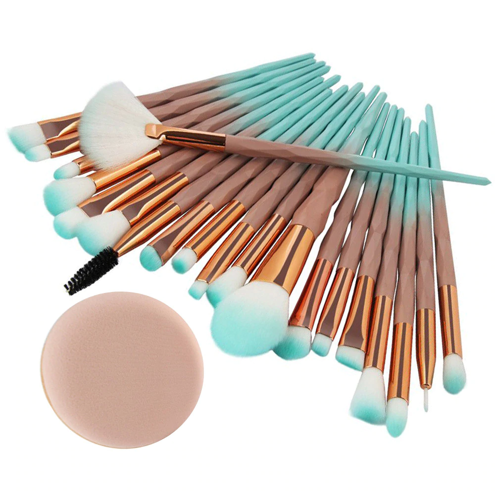 Makeup Brush Set / Diamond / 20 PC / Multiple Colors