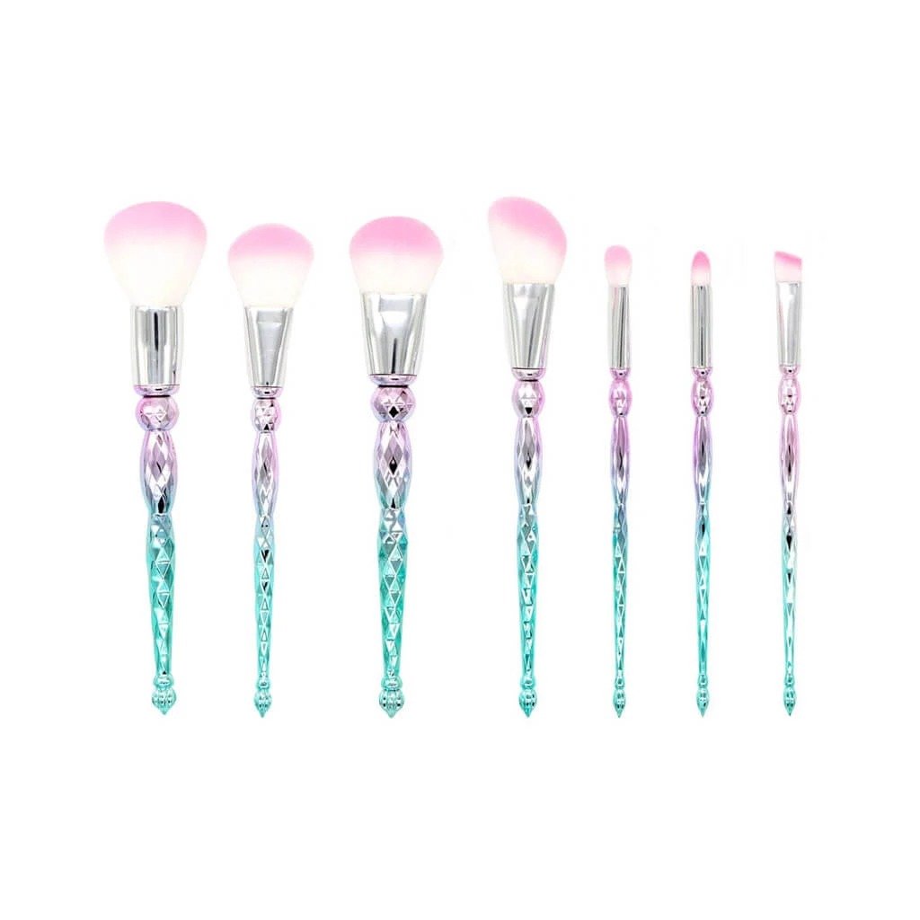 Makeup Brush Set / Transparent Crystal Green / 7 PC