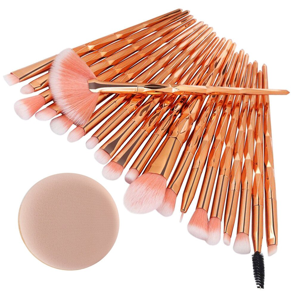 Makeup Brush Set / Diamond / 20 PC / Multiple Colors