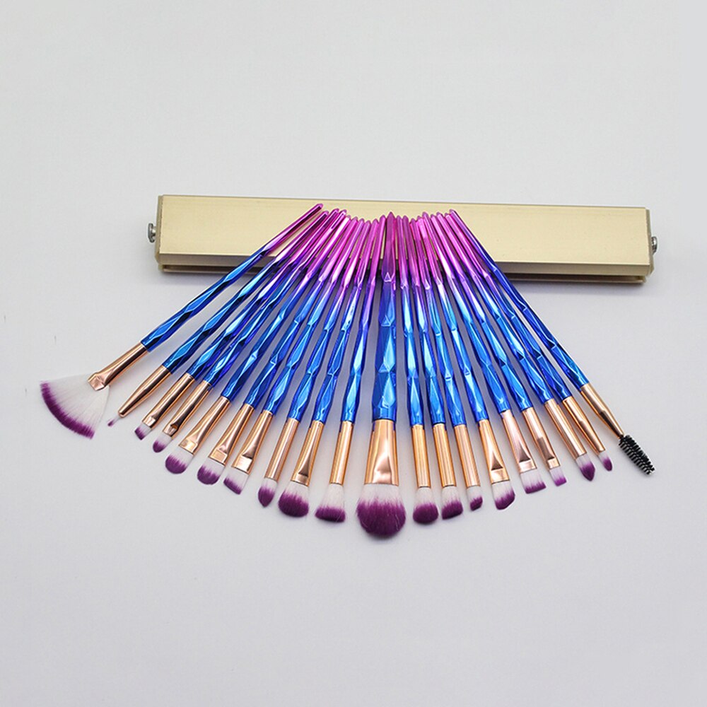 Makeup Brush Set / Diamond / 20 PC / Multiple Colors