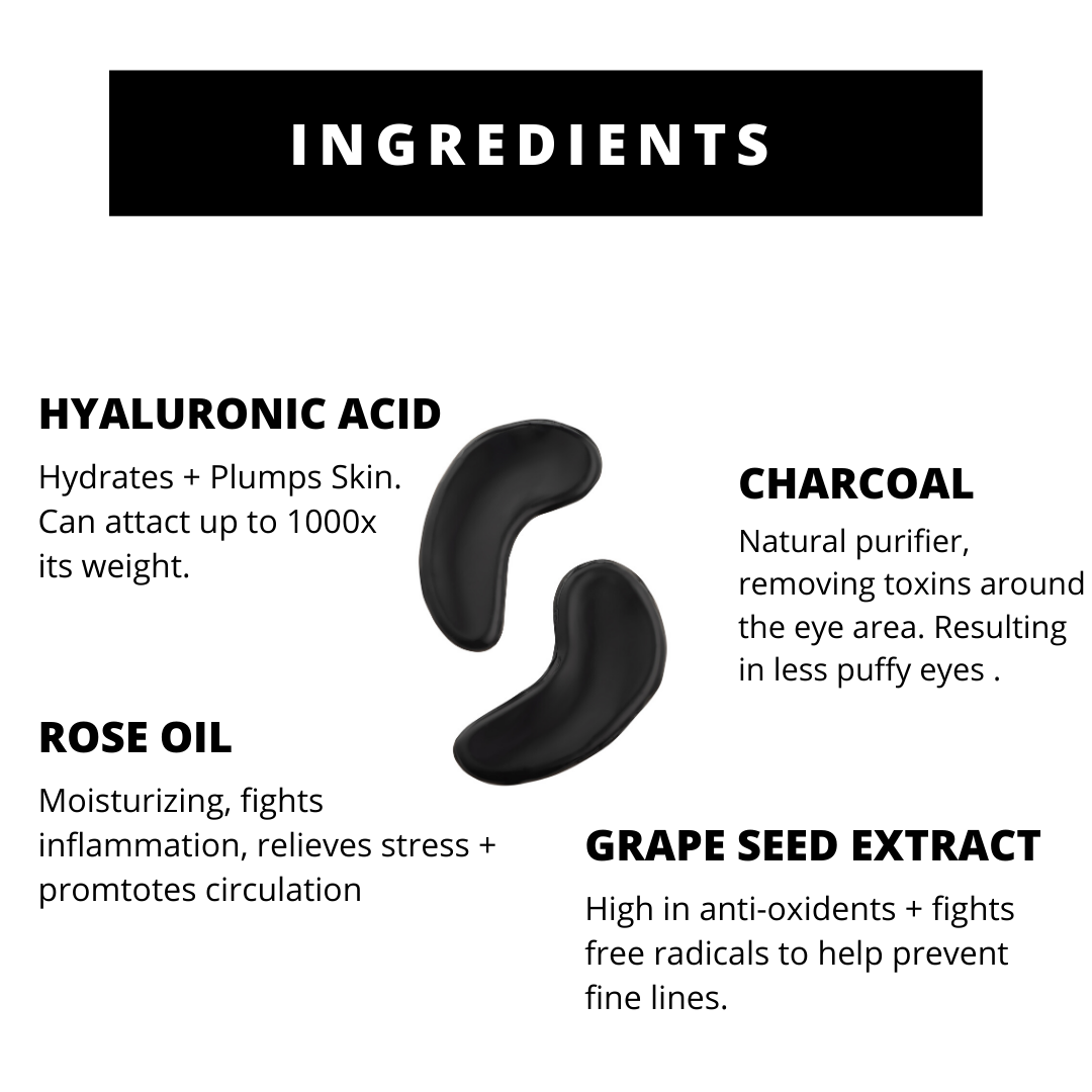 PUR SOL Wake Up Hydrogel Eye Mask / Charcoal + Hyaluronic Acid / 12 PR