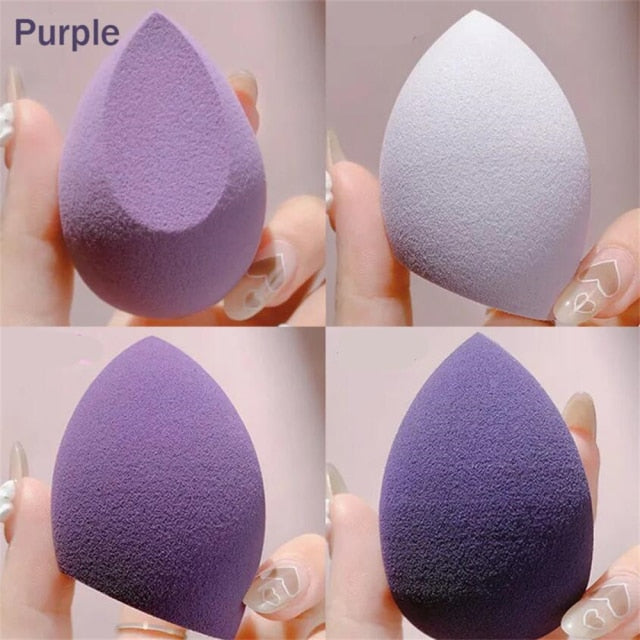 Makeup Sponges / Egg / Storage Box / 4 PC / Multiple Colors