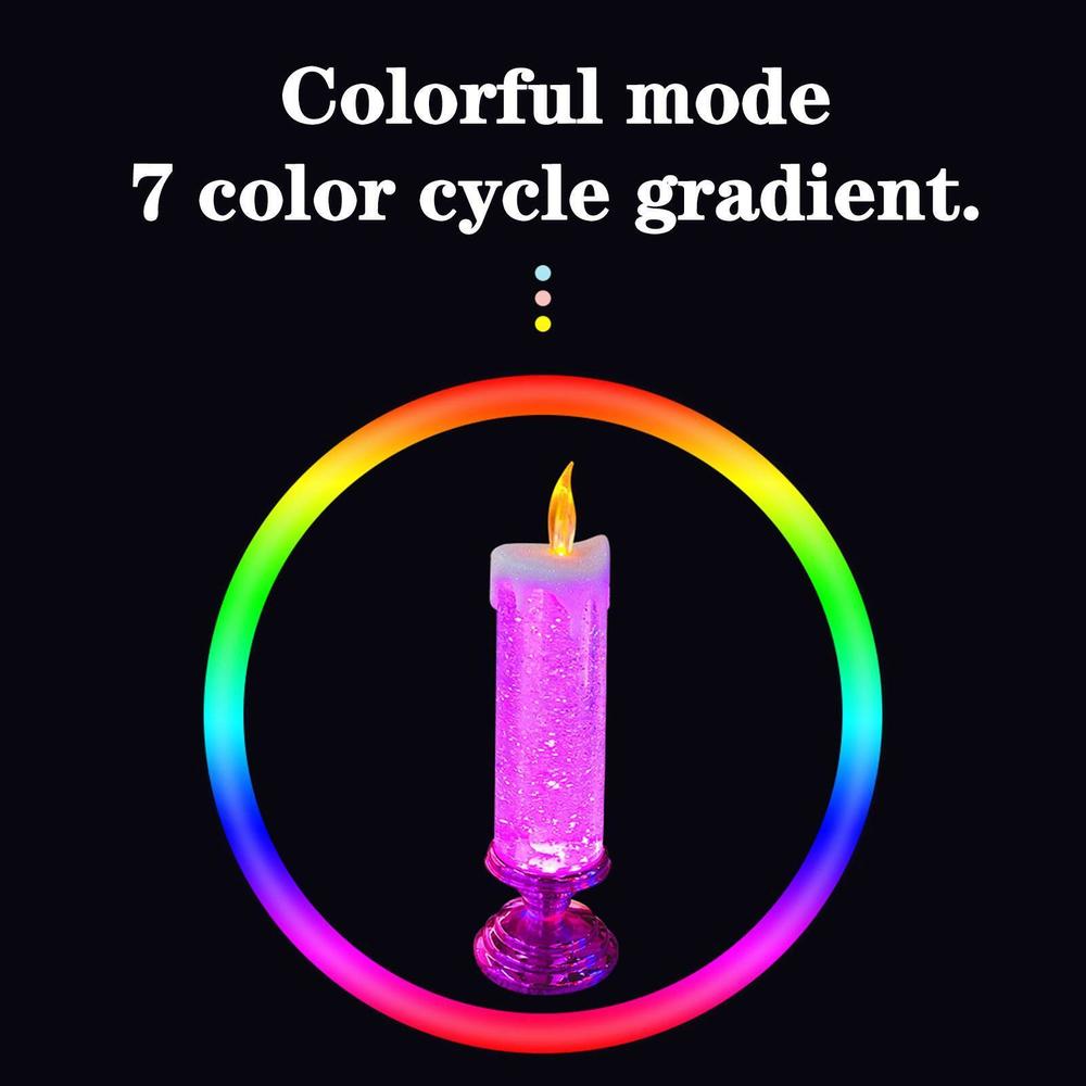 LED Glitter Flameless Candle / Color Changing