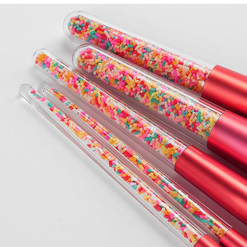 Makeup Brush Set / Lollipop Candy Crystal / 5 PC