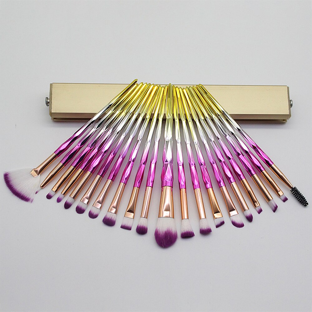Makeup Brush Set / Diamond / 20 PC / Multiple Colors
