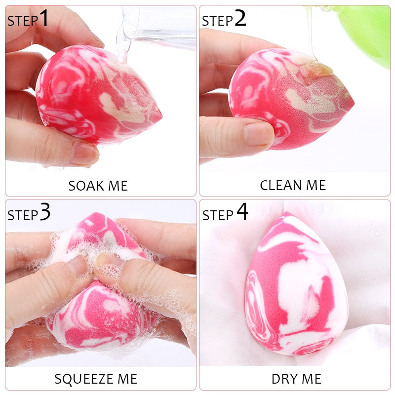 Makeup Sponge / Marble Water Drop Shape