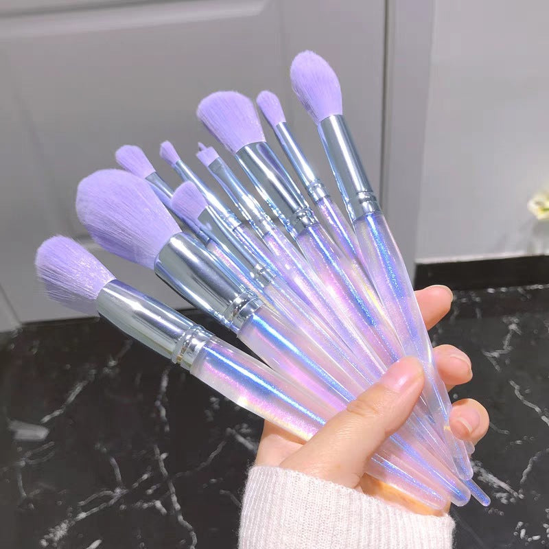 Makeup Brush Set / Purple / Storage Bag / 10 PC