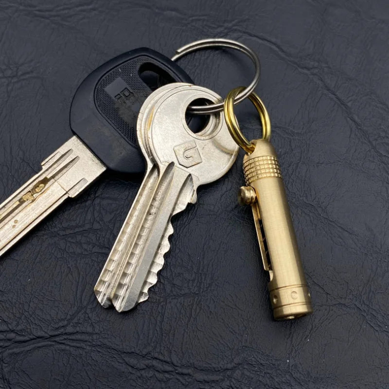 Brass Mini Knife Self-defense Utility Keychain