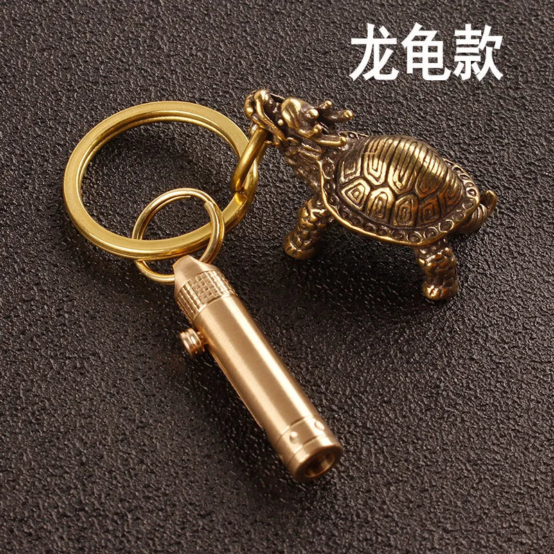 Brass Mini Knife Self-defense Utility Keychain