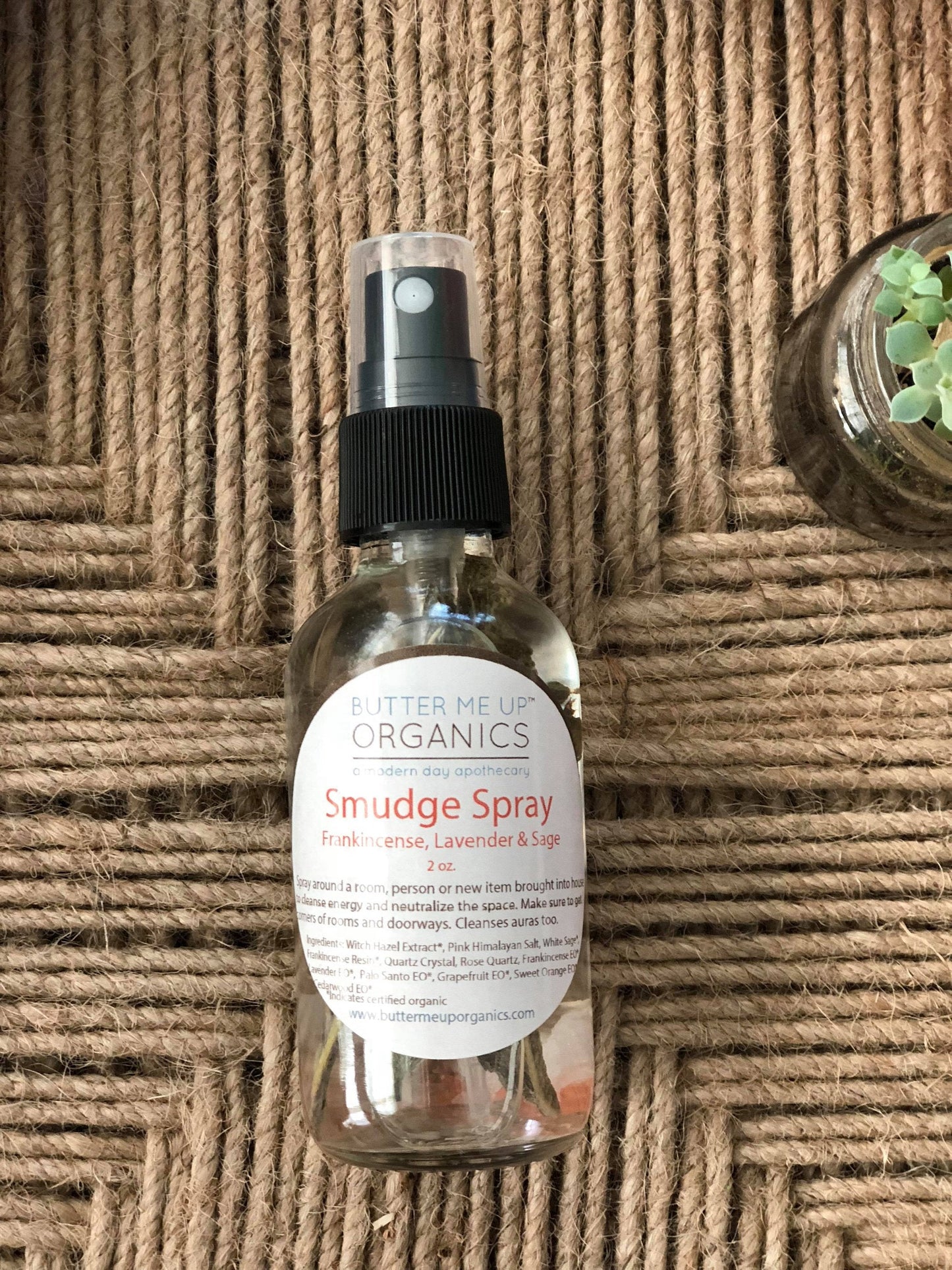 BUTTER ME UP ORGANICS Energy Cleansing Spray / Smudge Spray / Space Clearing