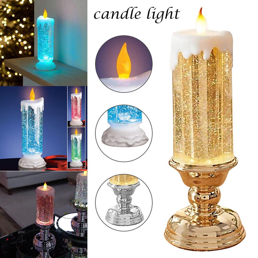LED Glitter Flameless Candle / Color Changing