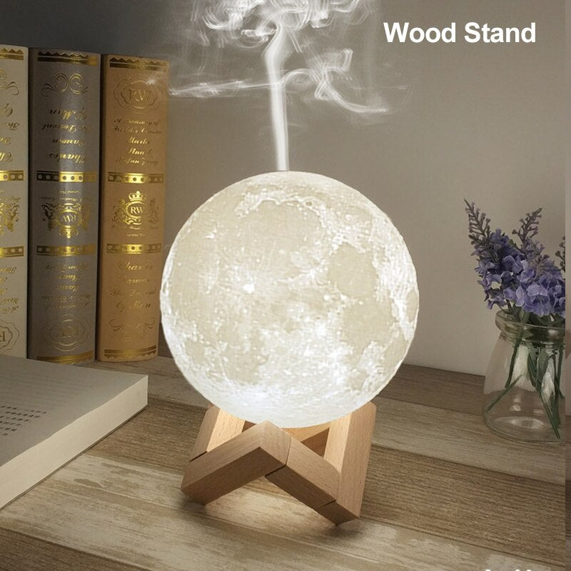 Ultrasonic Moon Air Humidifier / LED Night Lamp