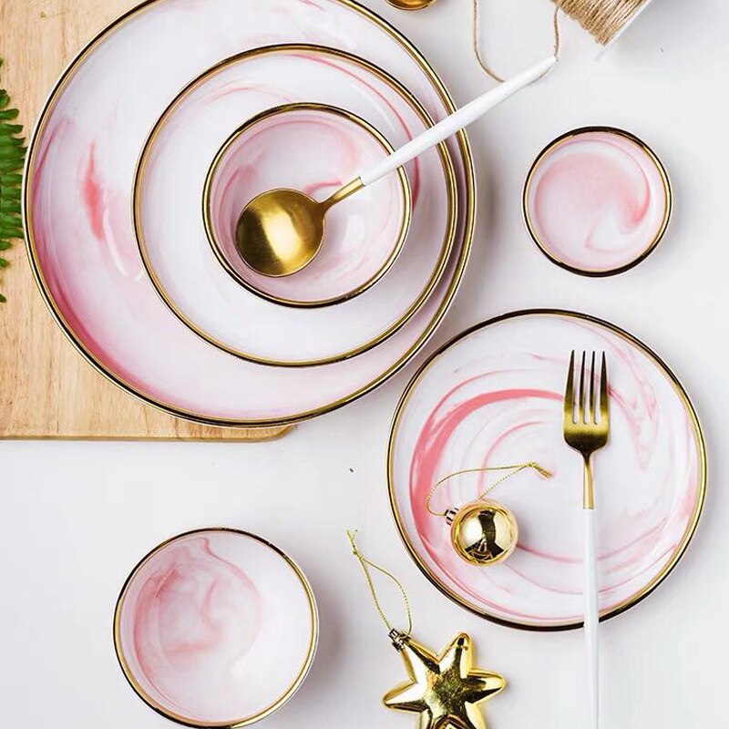 Dinnerware / Pink Marble / Porcelain
