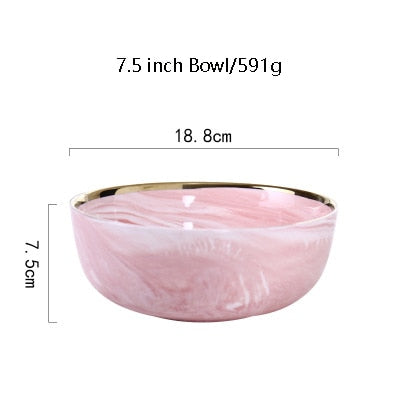 Dinnerware / Pink Marble / Porcelain