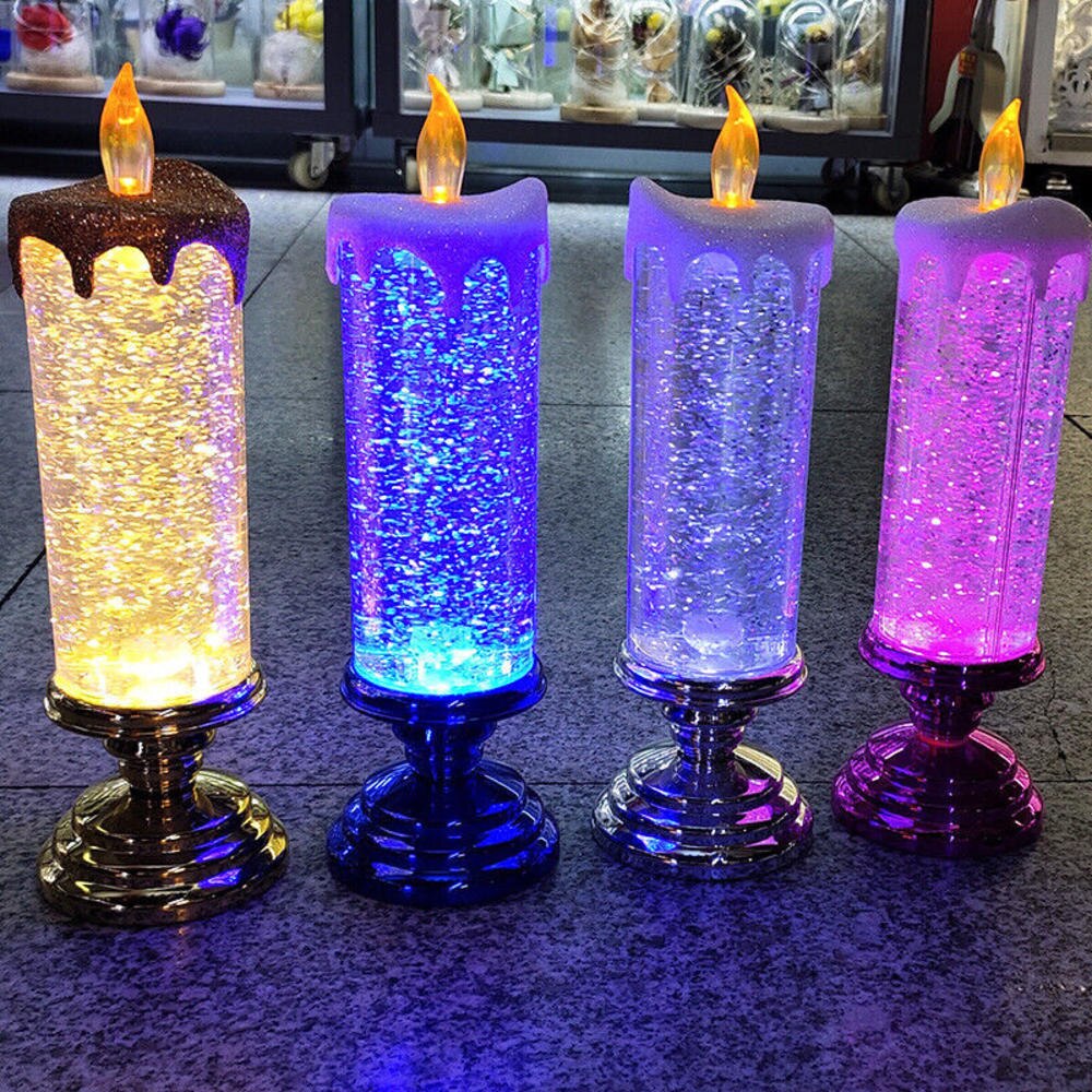 LED Glitter Flameless Candle / Color Changing