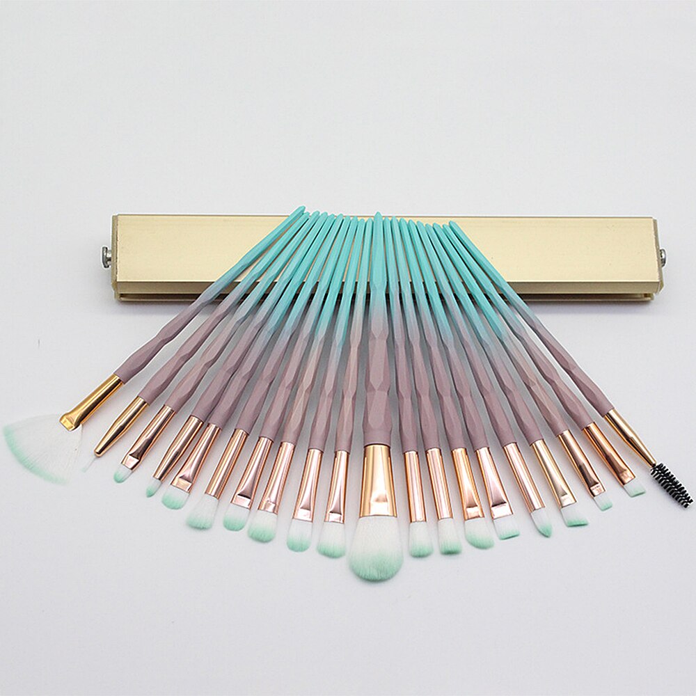 Makeup Brush Set / Diamond / 20 PC / Multiple Colors