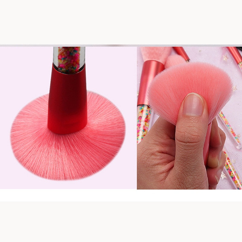 Makeup Brush Set / Lollipop Candy Crystal / 5 PC