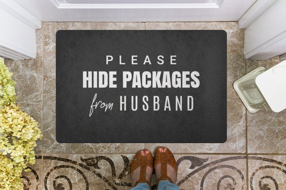 Doormat / Please Hide Packages From Husband / Black