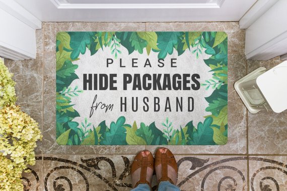 Doormat / Please Hide Packages From Husband / Green